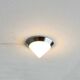 Vintage conical glass and chrome ceiling lamp, 1980s