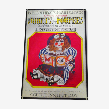 Affiche expo jouets et poupées 1969