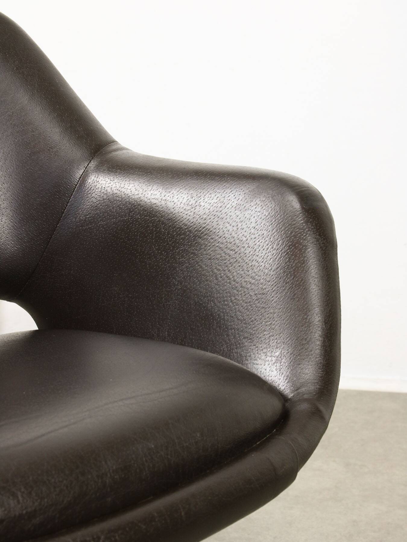 Italian Vintage Chocolate Brown Leather Office Chair