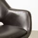Chaise de bureau italienne vintage en cuir marron chocolat