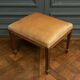 Oak stool early twentieth feet fluted leather top