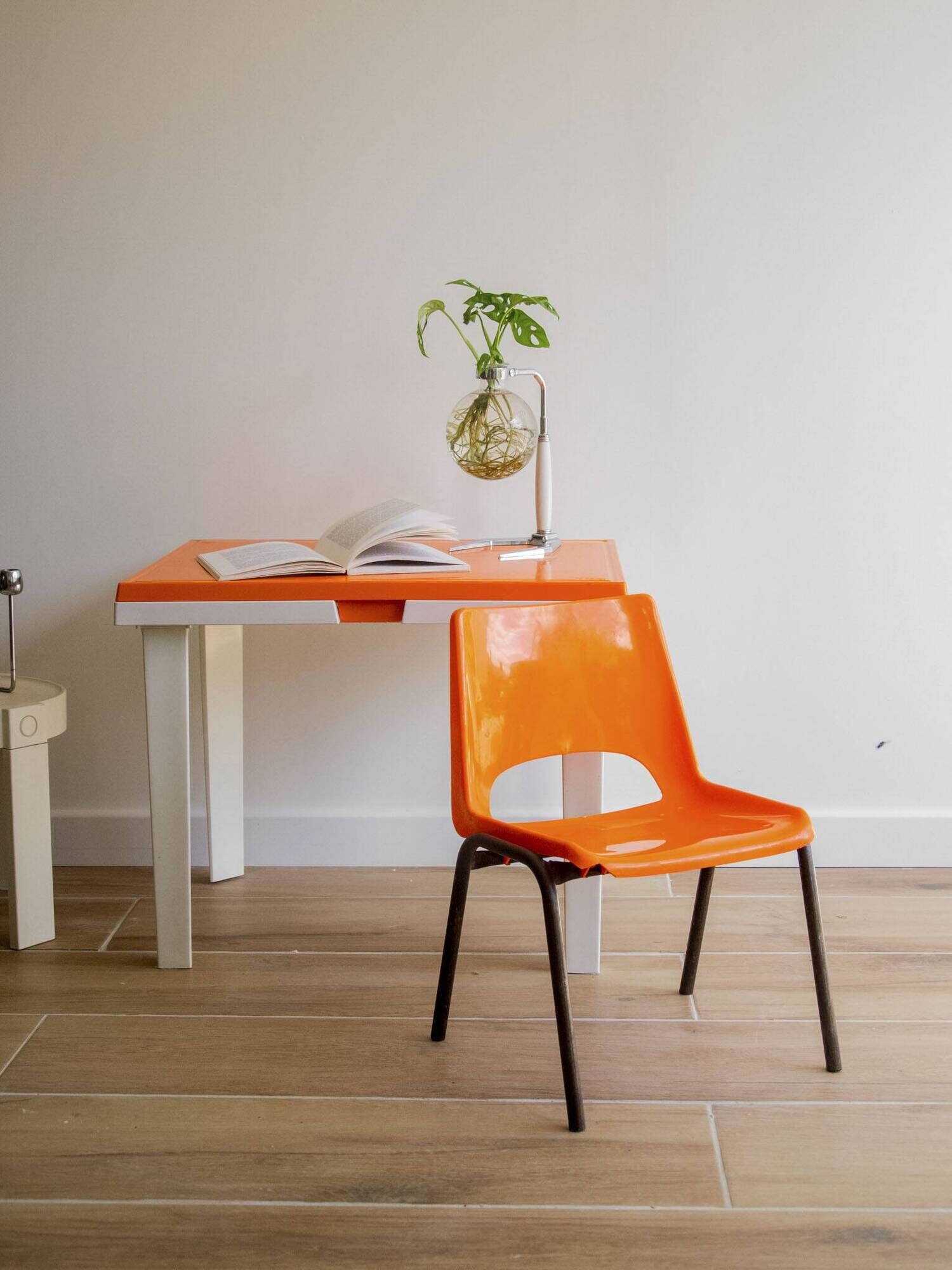 Vintage orange children's chair from the seventies.