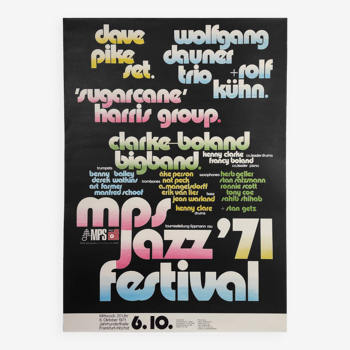 Vintage 1970s Retro MPS Jazz Festival Poster