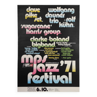 Vintage 1970s Retro MPS Jazz Festival Poster