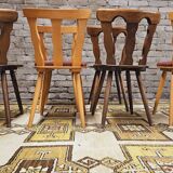 Set of 6 mismatched Baumann style bistro chairs from the 1970s