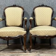 Series of 4 Napoleon III period armchairs in mahogany circa 1850
