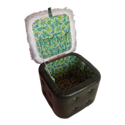 Space pouf with storage from the 70