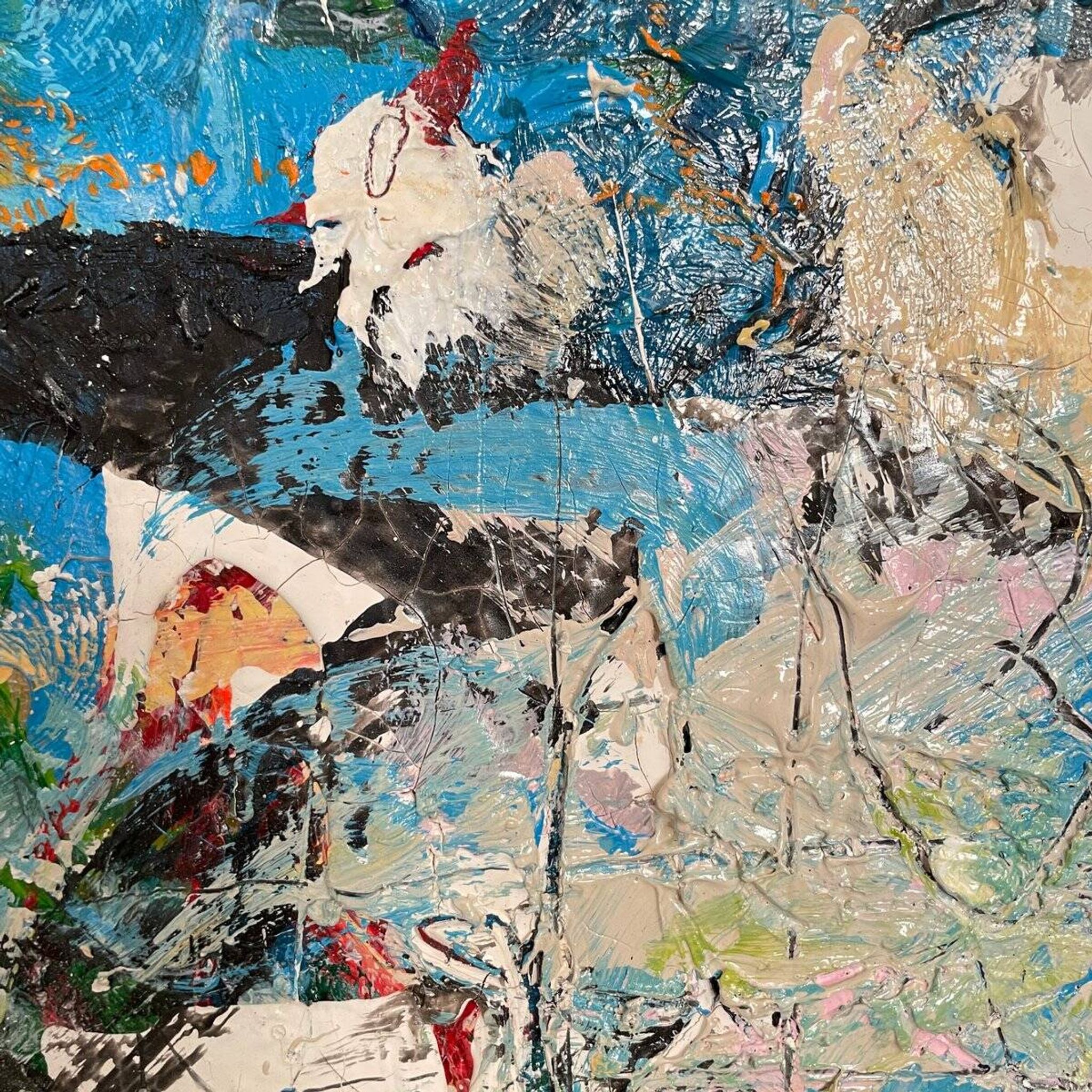 Felix Bachmann, Abstract Composition, Acrylic & Mixed Media on Board, 2022, Framed
