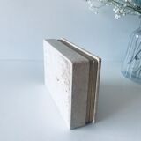 Travertine and brass box