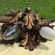 Gold metal leaf ceiling 6 bulbs
