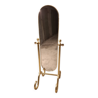 MIROIR  EN LAITON VINTAGE 70'S