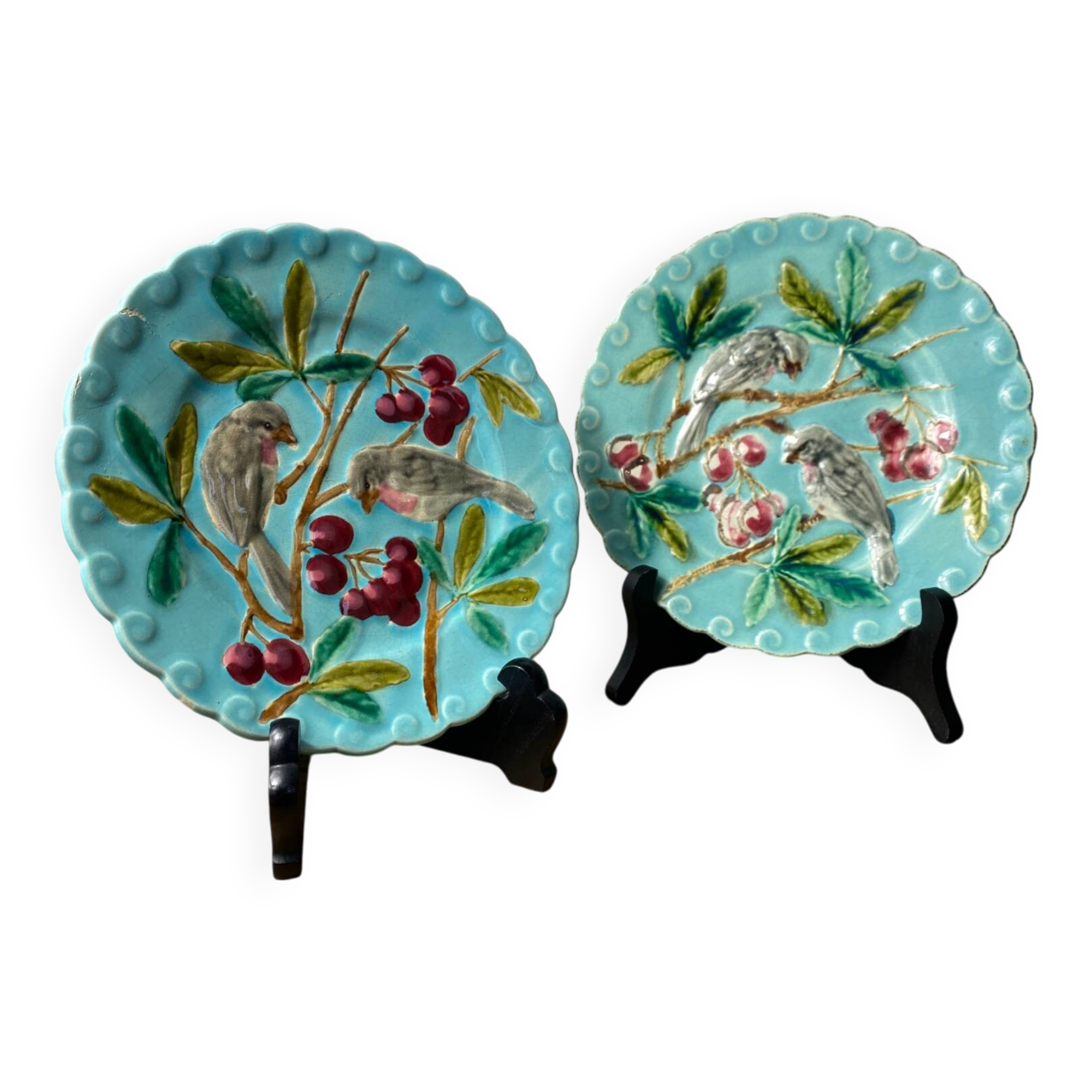 Sarreguemines majolica plates