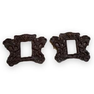 Pair of exotic wooden frames with dragons