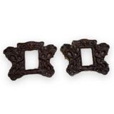 Pair of exotic wooden frames with dragons