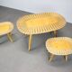 Ensemble de sièges en rotin de style mid-century par uluv, tchécoslovaquie, années 1960.