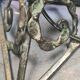 1930 wrought iron lamp, opaline lampshade, Clichy, very beautiful, 39x20