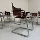 Lot 8 chaises tubulaires cuir métal design bauhaus années 70 vintage