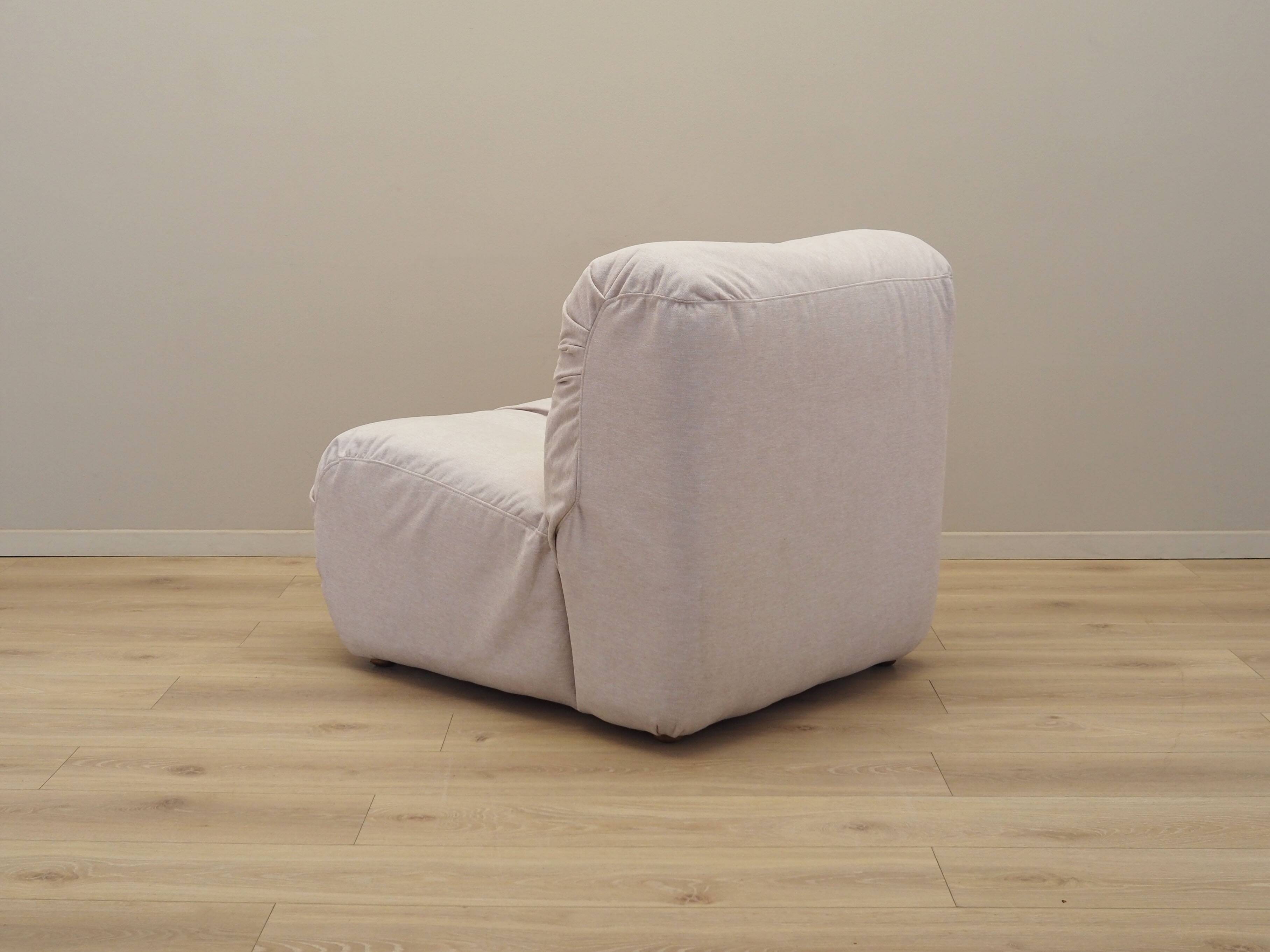 Beige armchair, Italian design, 1970s, production: Italy