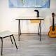 Children's desk and its chair 60s, formica, wood and steel