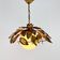 Vintage florentine gold pendant lamp with opaline glass bulb, 1960s