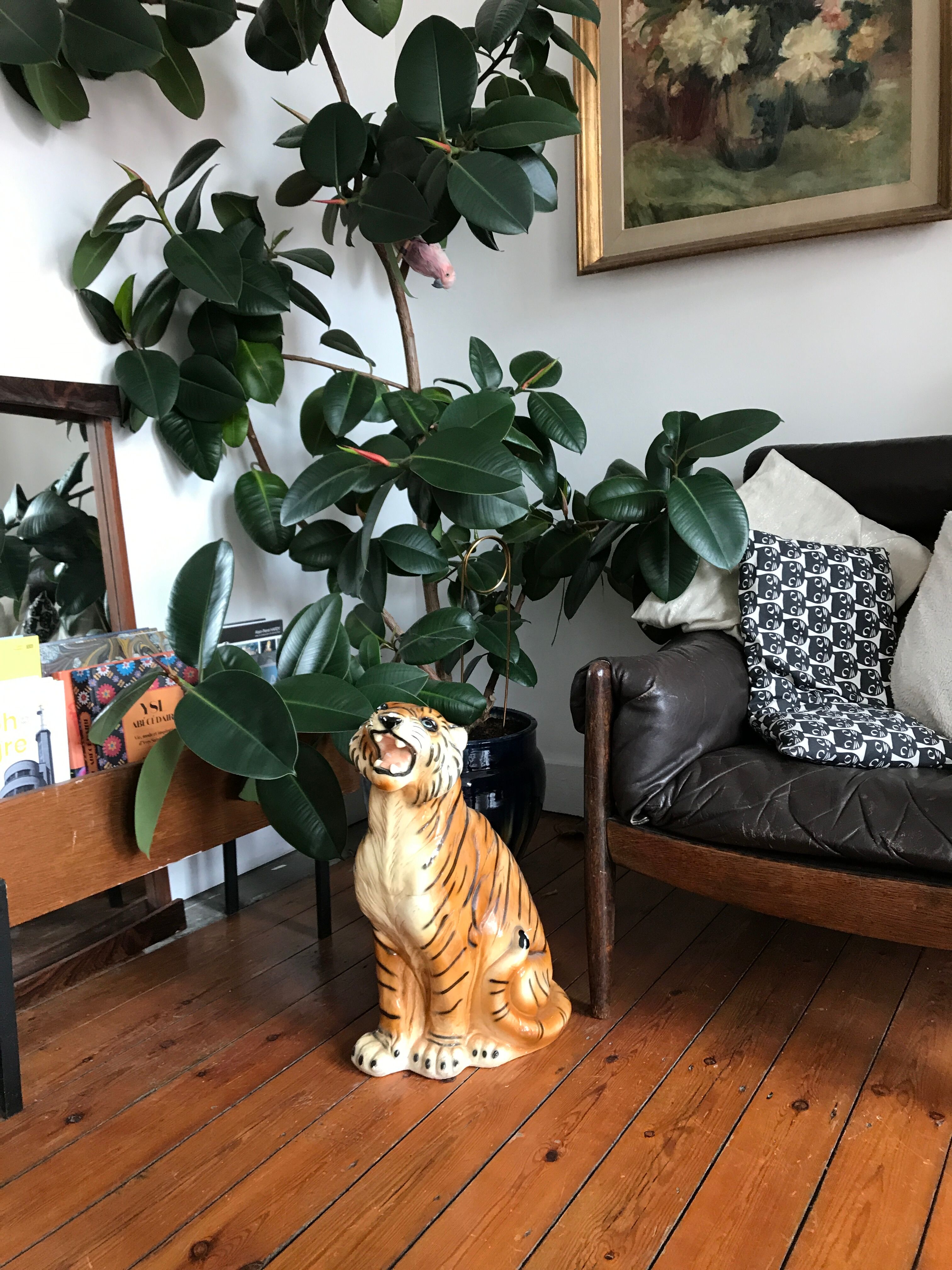 Tiger in earthenware