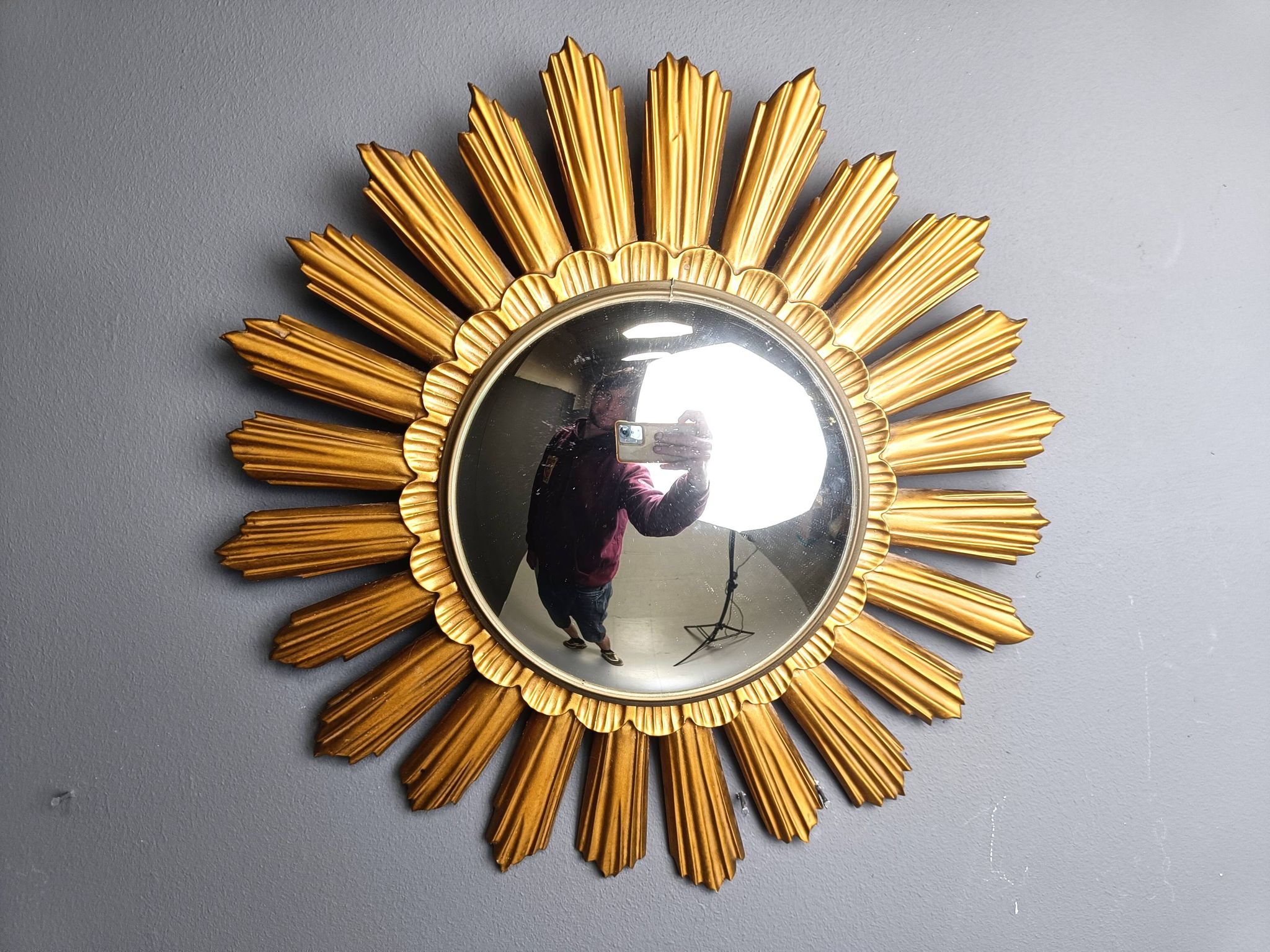 Vintage sunburst mirror, 1960s