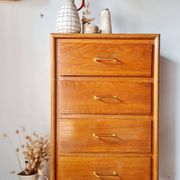 Vintage 1950s wooden chest of drawers – 4 drawers – tapered legs