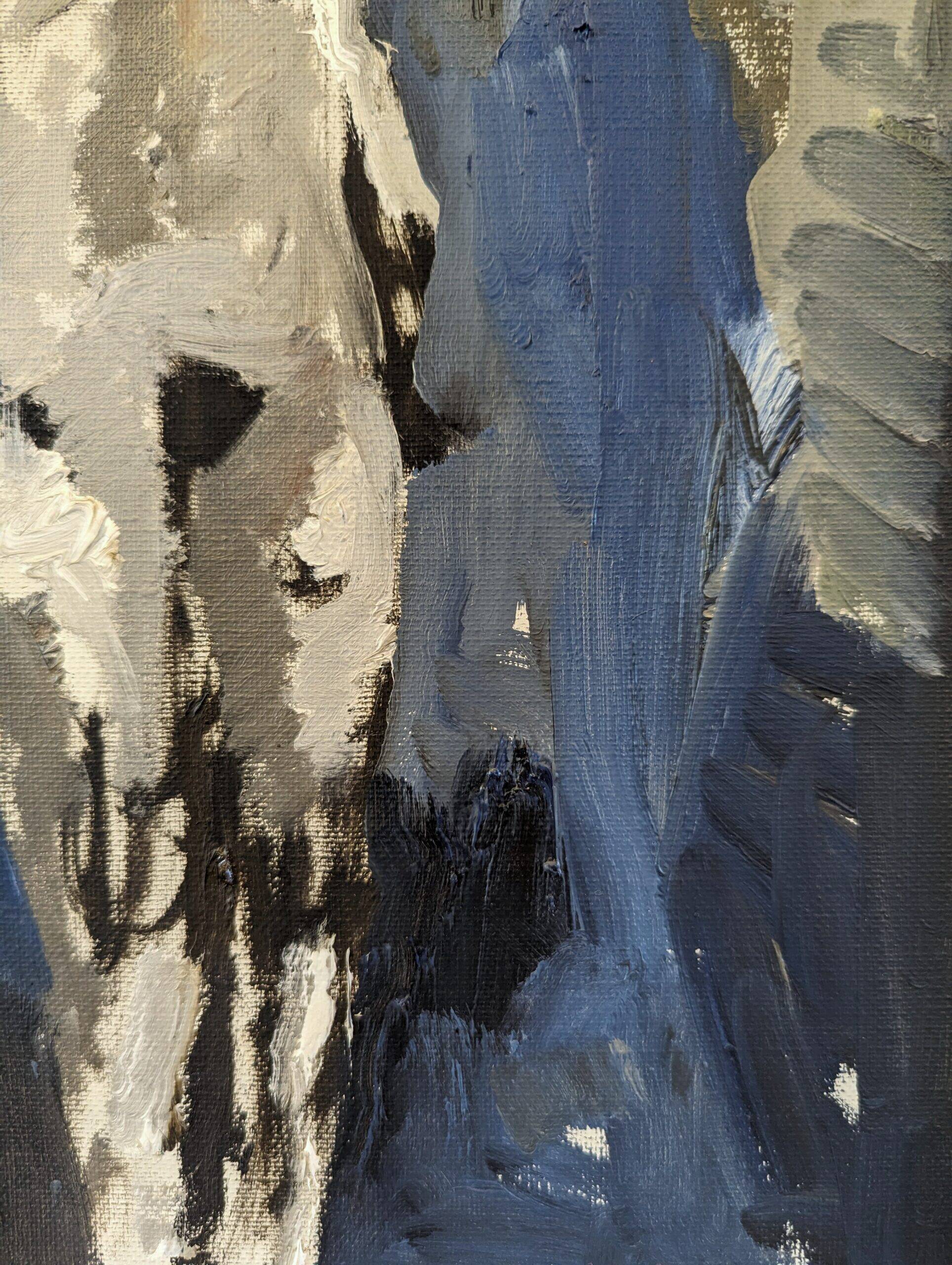 1973 Mid-Century Modern Swedish "In the Shadows" Nude Oil Painting, Framed