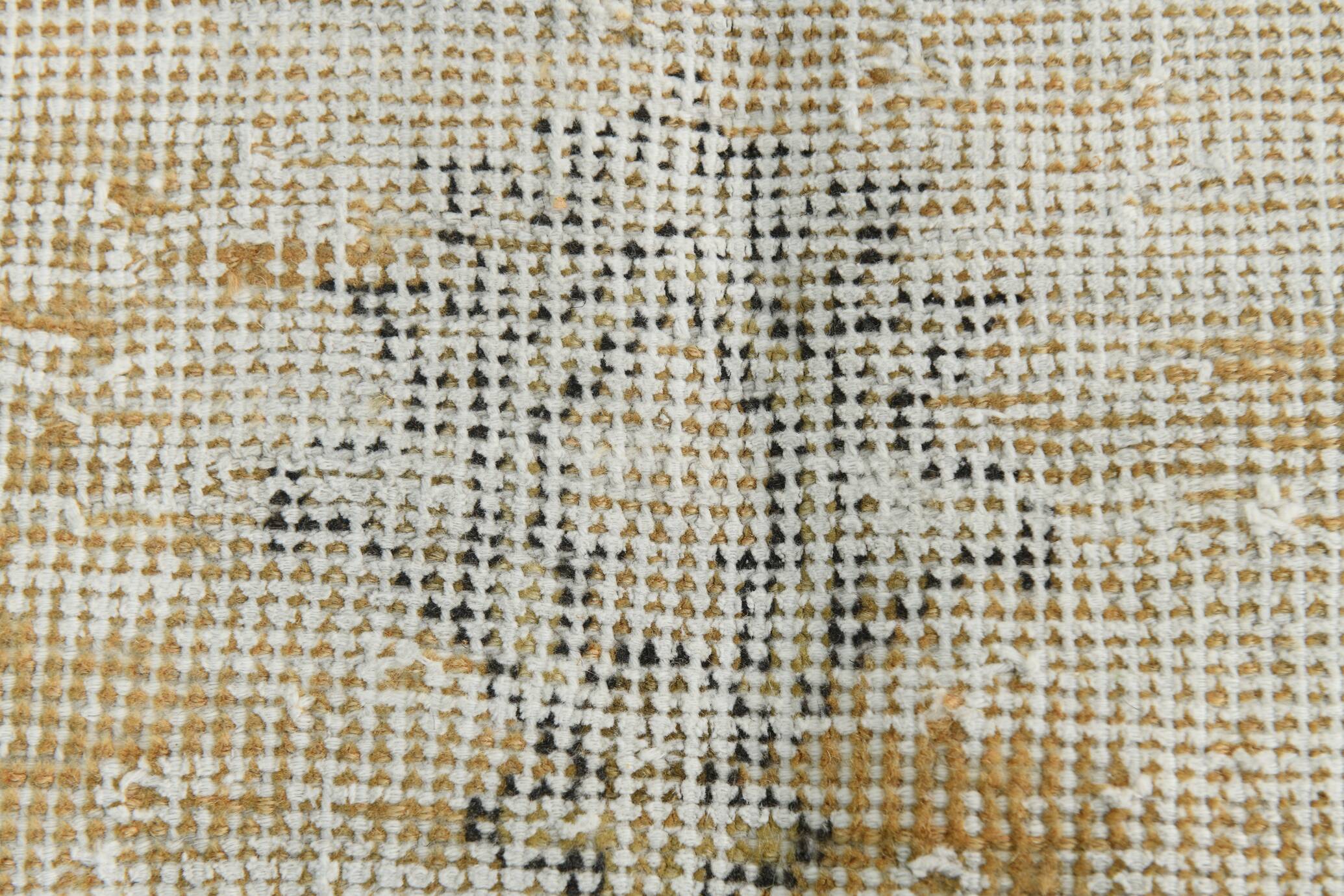 Vintage Mustard & Blue Oriental Pattern Rug, 157x254Cm