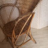 Old chair in braided chestnut