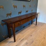 Large oak side table with 3 drawers