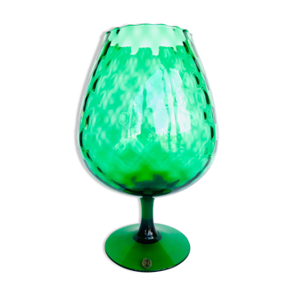 Italy Empoli vase of the middle of the century in textured glass and green