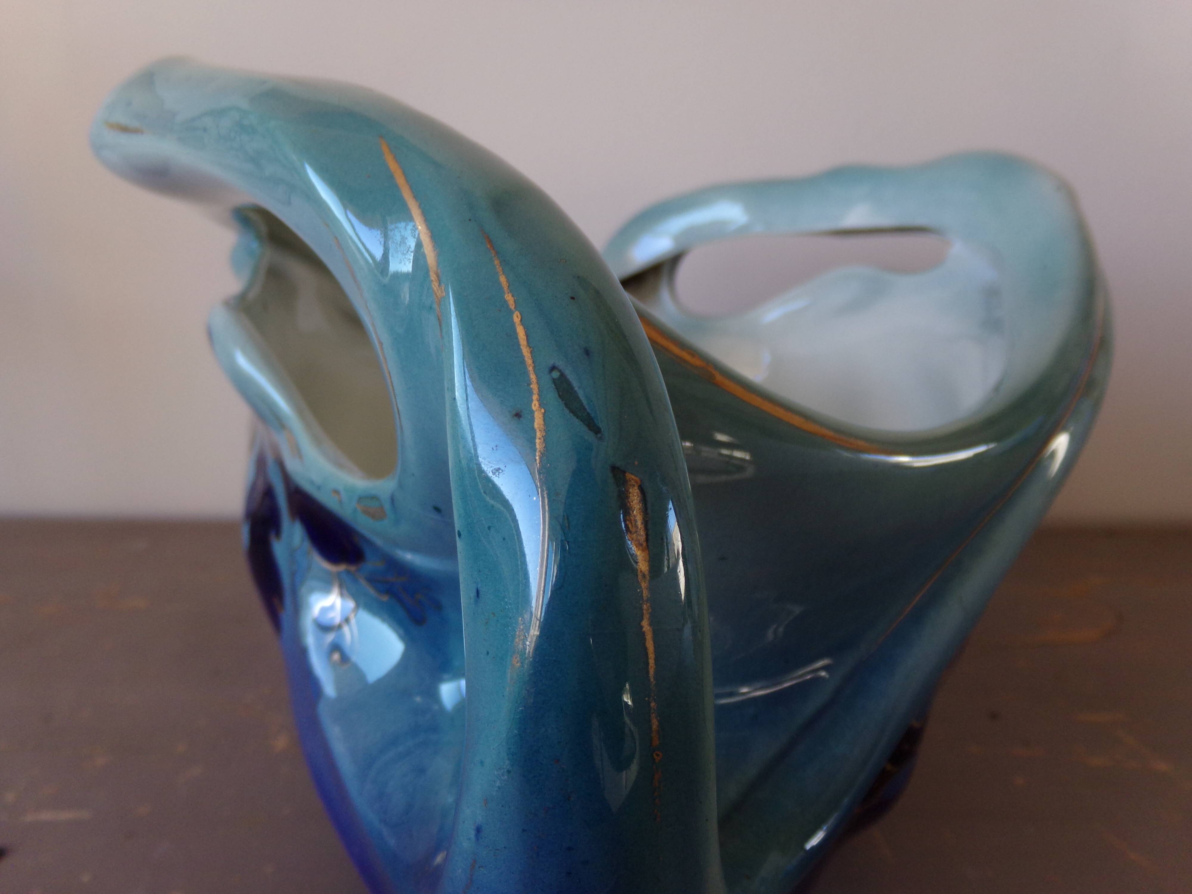 Earthenware pot cover from luneville, keller and guérin year 1920 - art nouveau