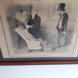 Lithograph by Honoré Daumier, The Hydropathic Doctor, 1920