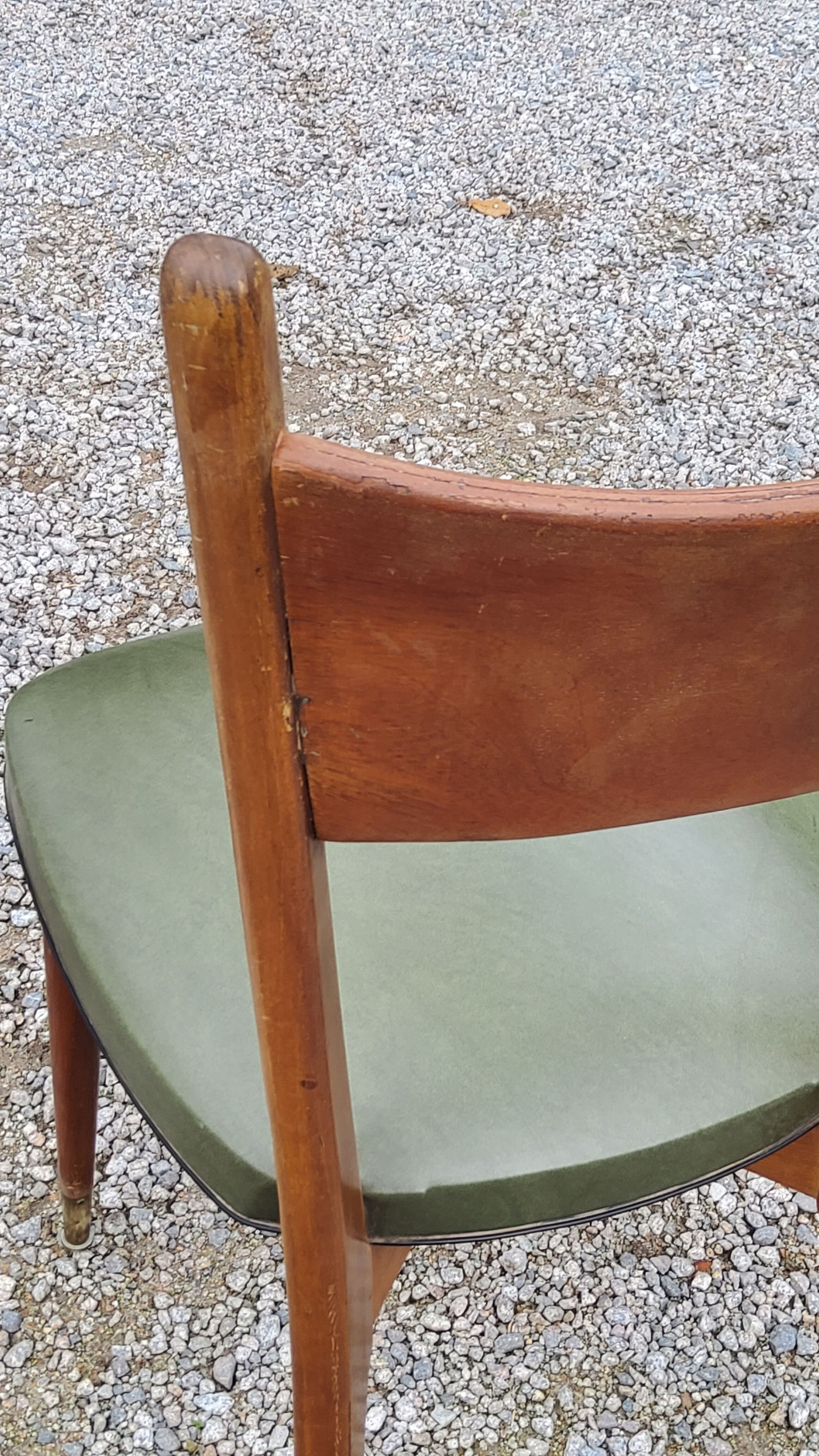 Pair of 50's Scandinavian style mahogany chairs