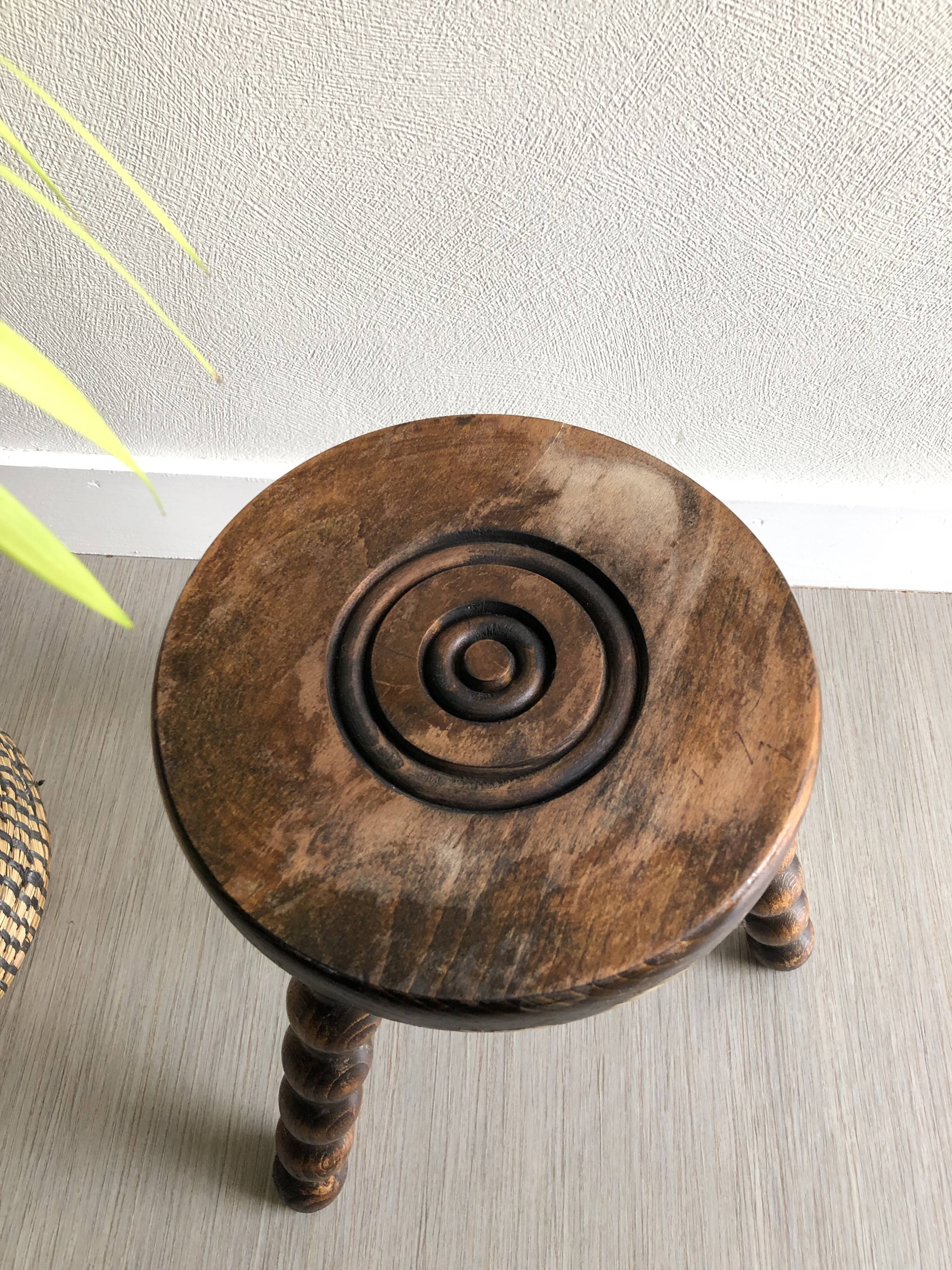 Wood tripod stool