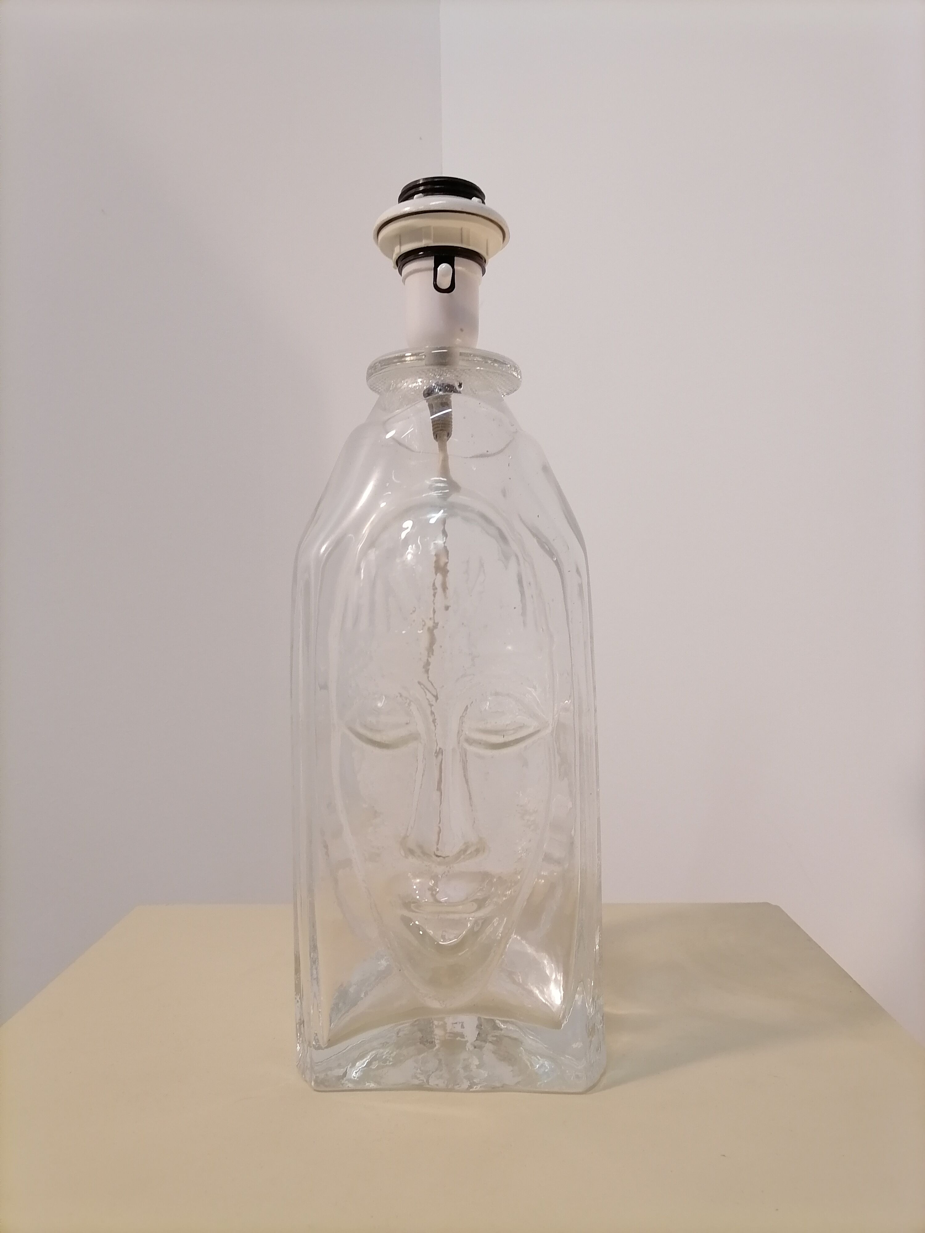 3 face molded glass lamp Sweden 1960