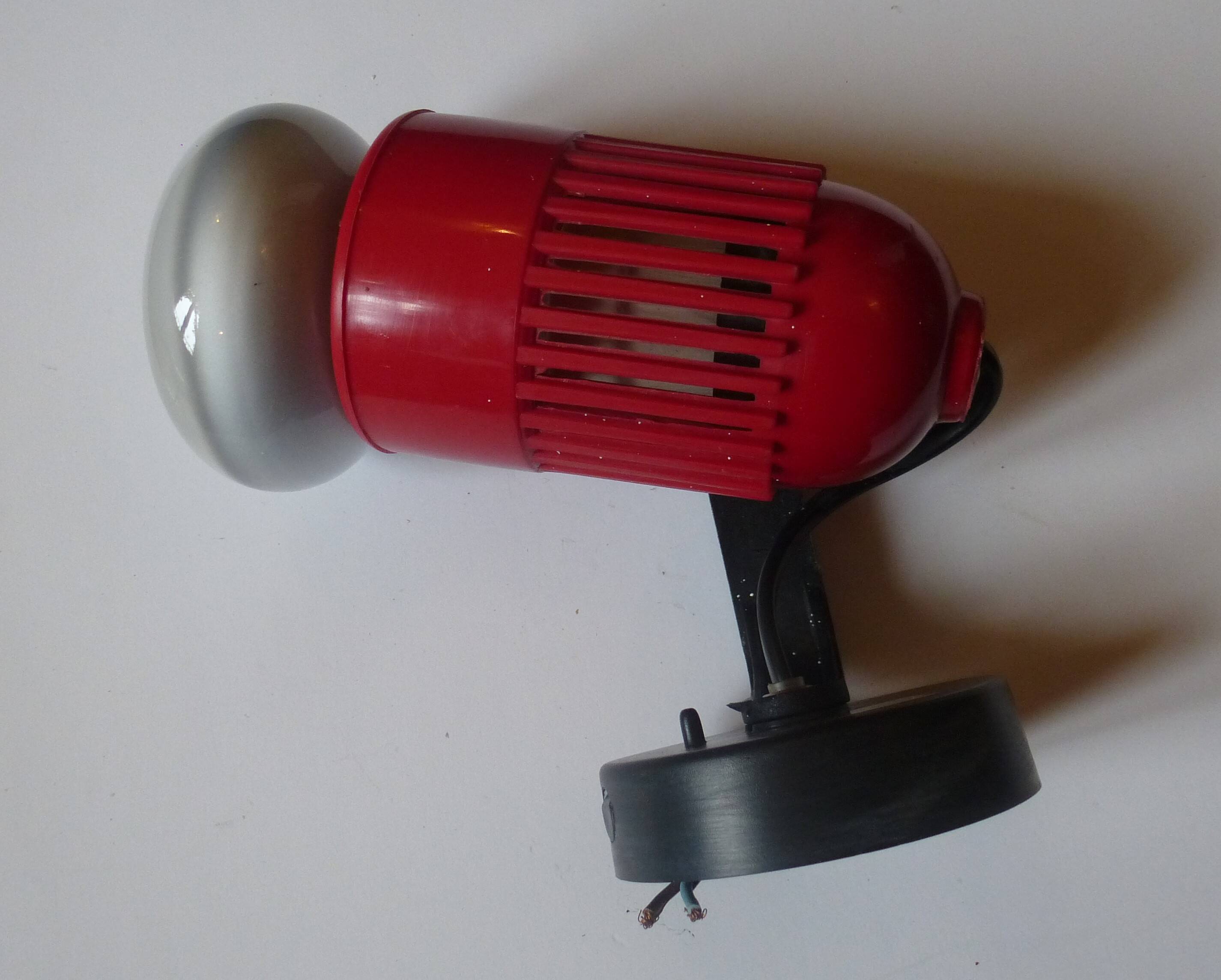 Red and black wall light Stilplast vintage Italian design 1970