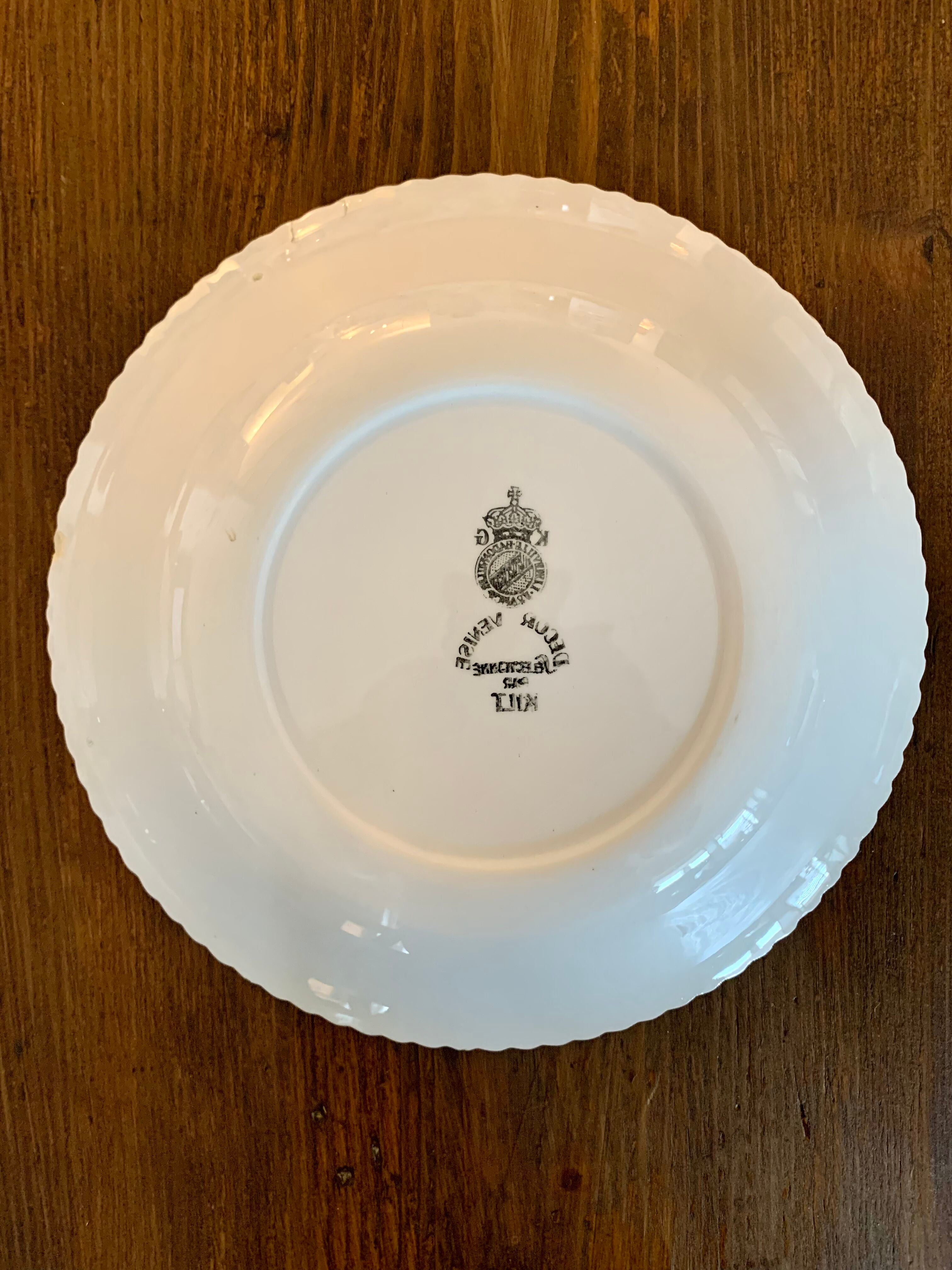Set of 9 hollow plates white earthenware of Lunéville