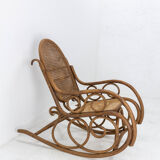 Rocking chair curved wood and cannage
