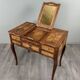 Marquetry Hairdresser in Louis XV Style, Dressing Table with Mirror, 20th Century
