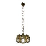 Italian brass and glass ceiling lamp, 1960s