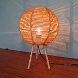 Vintage rope tripod lamp, 60s