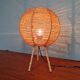 Lampe tripode vintage en corde, années 60
