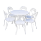 Garden furniture 1 table 1 armchairs 5 chairs wrought iron old white