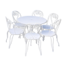 Garden furniture 1 table 1 armchairs 5 chairs wrought iron old white