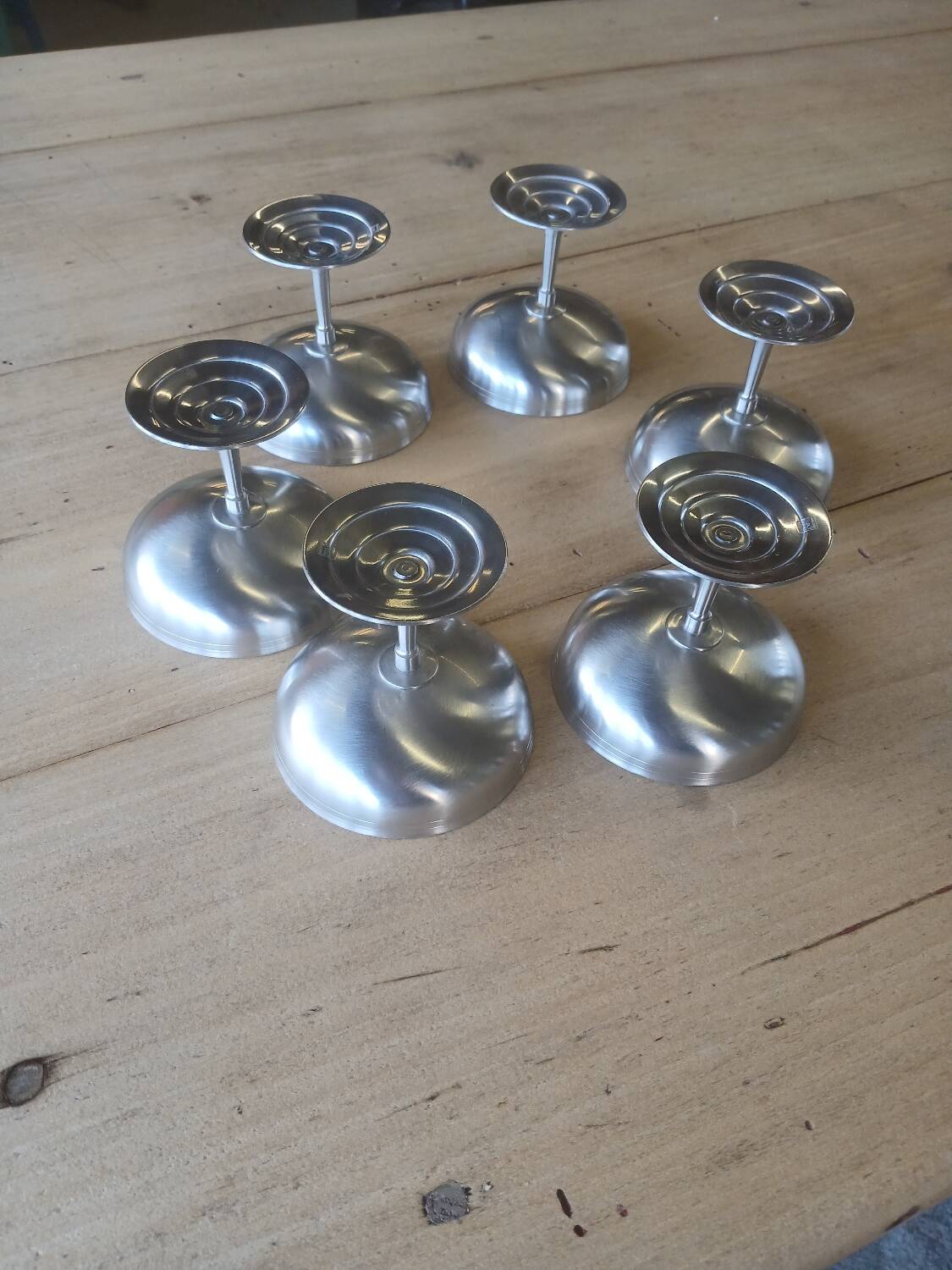 6 antique stainless steel ice cream cups Remy Letang