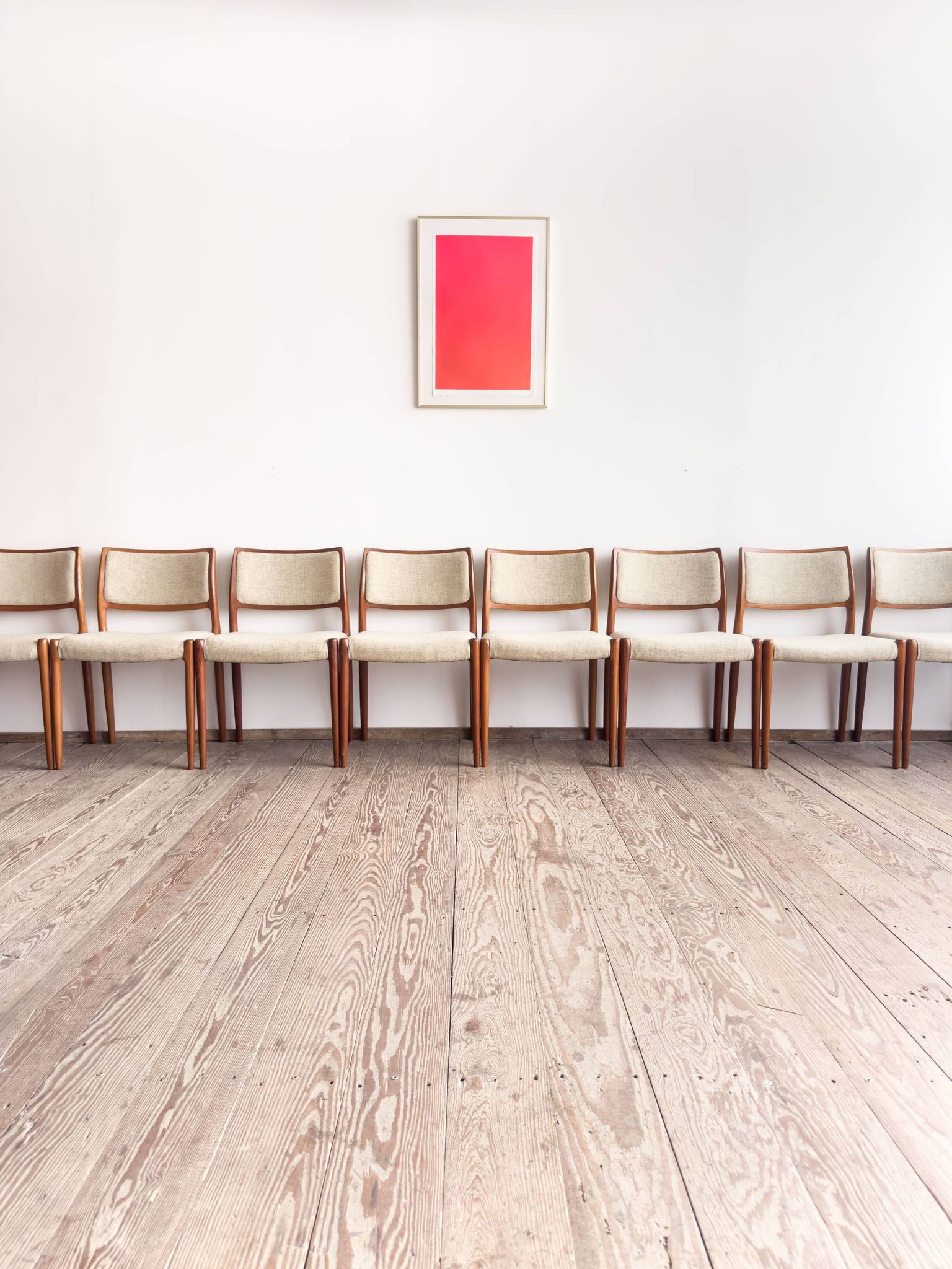 Set of 8 chairs #80 in teak by Niels O. Møller, JL Moller, Mid Century