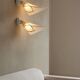 Pair of Art Deco opaline and porcelain wall lights