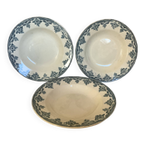 Trio of old Bordeaux model ironstone plates